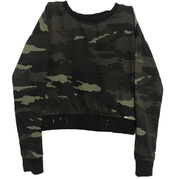 Victoria’s Secret Sport Camo Cropped Comfy Sweatshirt - Picture 1 of 6